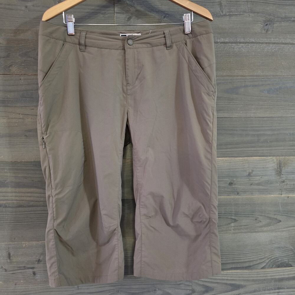 REI Women’s Size 12 Tan Taupe Brown Capri Cropped Pants Mid Length CARGO nylon
